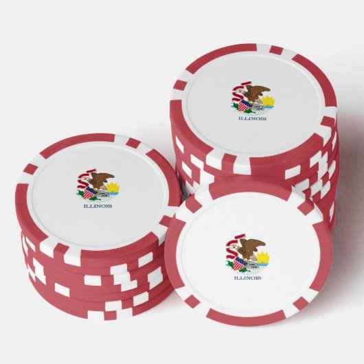 Vlag van Illinois State Design Poker Chips (Opstapeling)