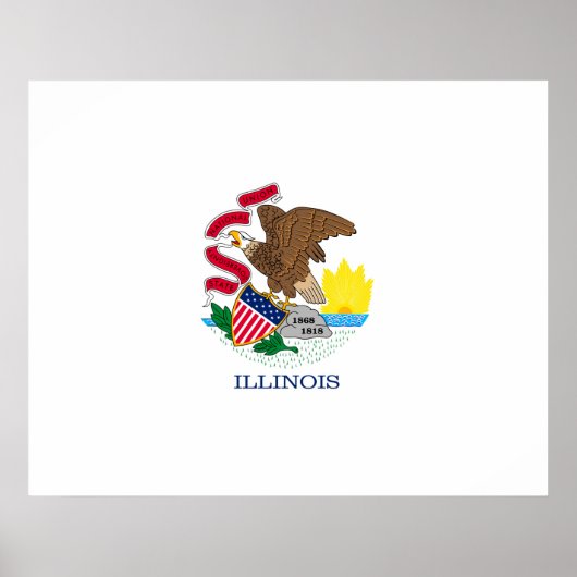 Vlag van Illinois State Design Poster (Voorkant)