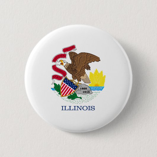 Vlag van Illinois State Design Ronde Button 5,7 Cm (Voorkant)