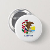 Vlag van Illinois State Design Ronde Button 5,7 Cm (Voorkant /achterkant)