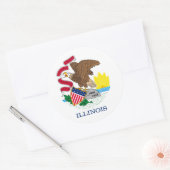 Vlag van Illinois State Design Ronde Sticker (Envelop)