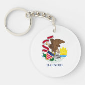 Vlag van Illinois State Design Sleutelhanger (Voorkant)