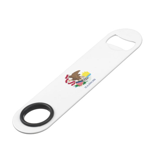 Vlag van Illinois State Design Speed Flessenopener (Voorkant Gekanteld)