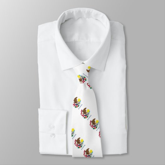 Vlag van Illinois State Design Stropdas (Gebonden)