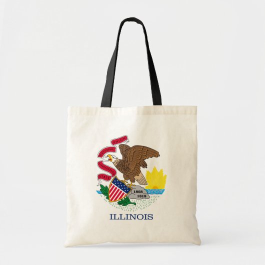 Vlag van Illinois State Design Tote Bag (Voorkant)