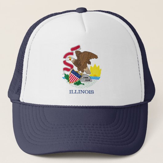 Vlag van Illinois State Design Trucker Pet (Voorkant)