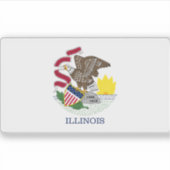 Vlag van Illinois Sticker (Voorkant)
