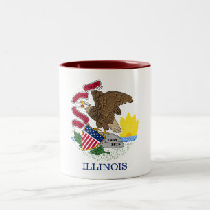 Vlag van Illinois Tweekleurige Koffiemok