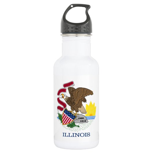 Vlag van Illinois Waterfles (Voorkant)