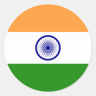 Vlag van India - ति त - भा कागा  Ronde Sticker