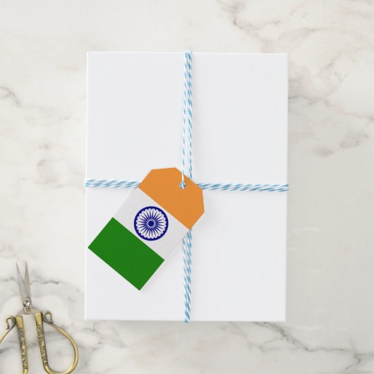 Vlag van India Cadeaulabel (Met Touw)