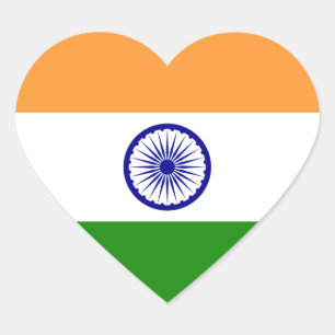 Vlag van India Hart Sticker
