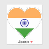 Vlag van India Hart Sticker (Vel)