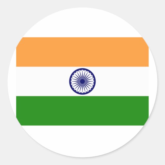 Vlag van India Producten Ronde Sticker (Voorkant)