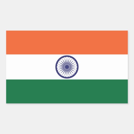 Vlag van India Rechthoekige Sticker (Voorkant)