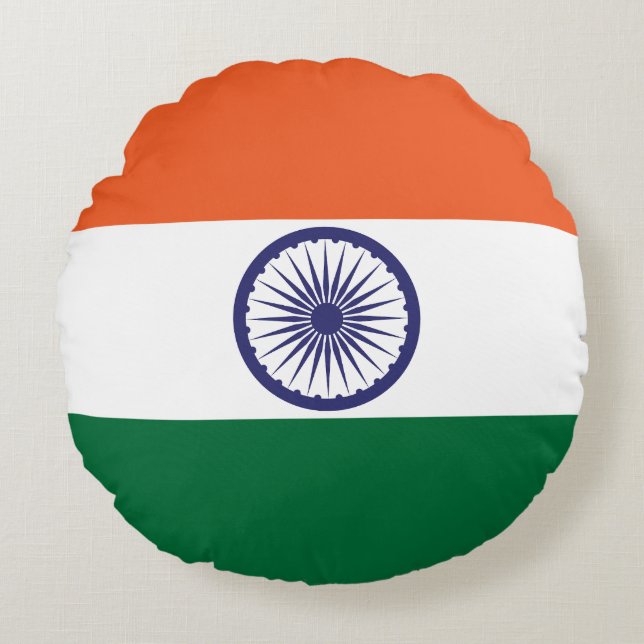 Vlag van India Rond Kussen (Voorkant)