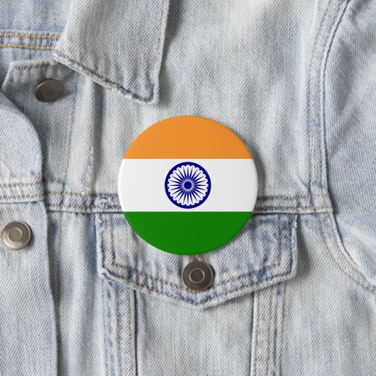 Vlag van India Ronde Button 7,6 Cm (In situ)