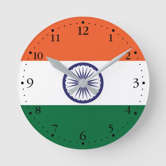 Vlag van India Ronde Klok (Voorkant)