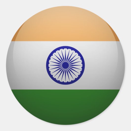 Vlag van India Ronde Sticker (Voorkant)