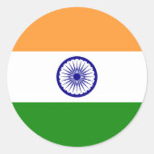 Vlag van India Ronde Sticker (Voorkant)