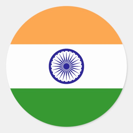 Vlag van India Ronde Sticker (Voorkant)