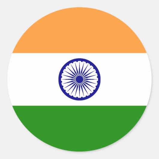 Vlag van India Ronde Sticker (Voorkant)