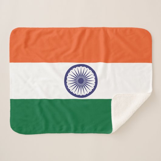 Vlag van India Sherpa Deken (Voorkant (horizontaal))