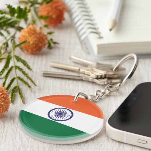 Vlag van India Sleutelhanger (Voorkant Rechts)