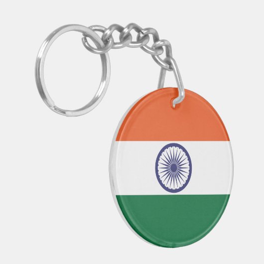 Vlag van India Sleutelhanger (Voorkant Links)