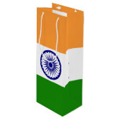 Vlag van India Wijn Cadeautas (Voorkant Gekanteld)