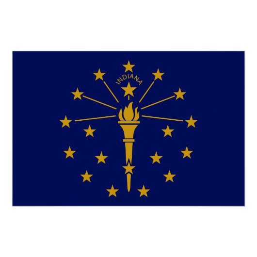 Vlag van Indiana Perfect Poster (Voorkant)