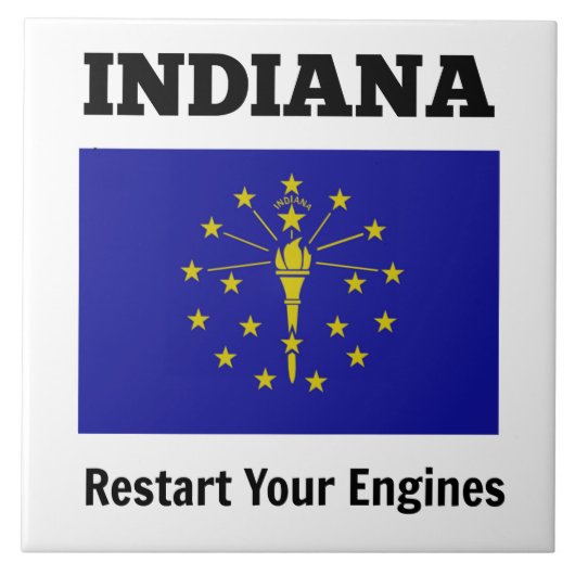Vlag van Indiana, start uw motoren opnieuw op Tegeltje (Voorkant)