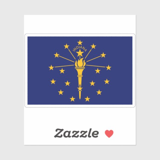Vlag van Indiana Sticker (Vel)