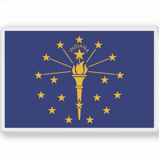 Vlag van Indiana Sticker (Voorkant)