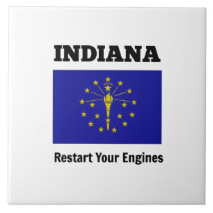 Vlag van Indiana, Uw motoren opnieuw starten Tegeltje