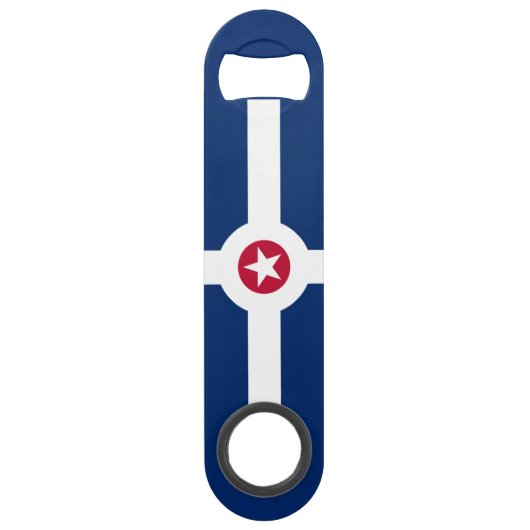 Vlag van Indianapolis, Indiana Bar Key Speed Flessenopener (Voorkant)