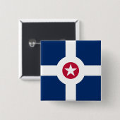 Vlag van Indianapolis, Indiana-Button Vierkante Button 5,1 Cm (Voorkant /achterkant)