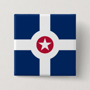 Vlag van Indianapolis, Indiana-Button Vierkante Button 5,1 Cm