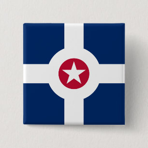 Vlag van Indianapolis, Indiana-Button Vierkante Button 5,1 Cm
