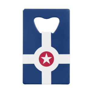 Vlag van Indianapolis, Indiana-creditcard fles O Creditkaart Flessenopener
