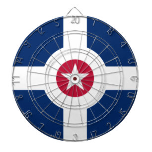 Vlag van Indianapolis, Indiana-dartboard met kunst Dartbord