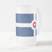 Vlag van Indianapolis, Indiana Frosted Glass Beer  Matglas Bierpul (Voorkant rechts)