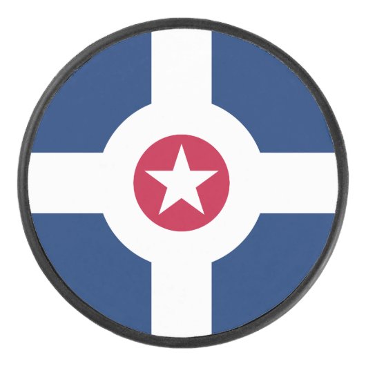 Vlag van Indianapolis, Indiana Hockey Puck (Voorkant)