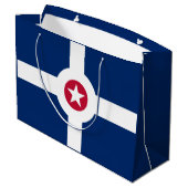 Vlag van Indianapolis, Indiana Large Gift Bag Groot Cadeauzakje (Achterkant Gekanteld)