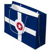 Vlag van Indianapolis, Indiana Large Gift Bag Groot Cadeauzakje (Voorkant Gekanteld)