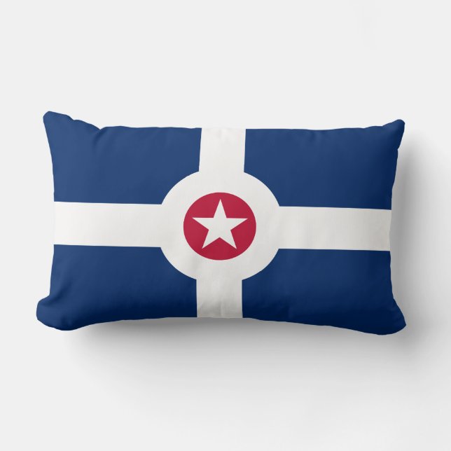 Vlag van Indianapolis, Indiana Lumbar Pillow Kussen (Voorkant)