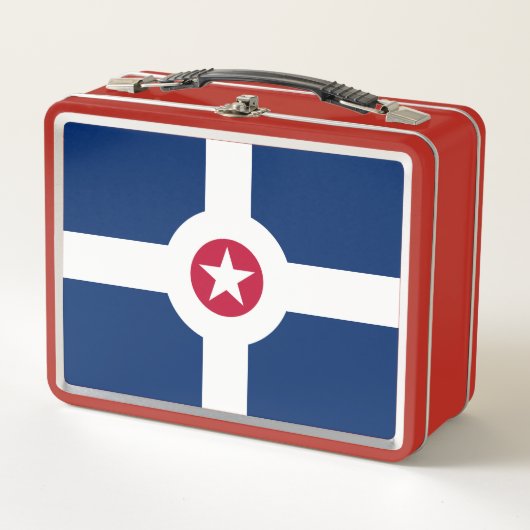 Vlag van Indianapolis, Indiana Metal Lunch Box (Voorkant)