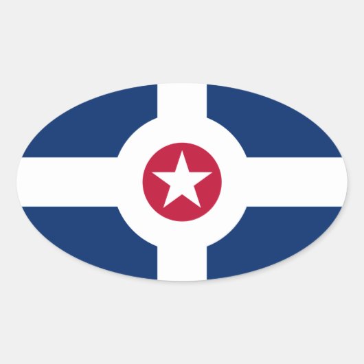 vlag van Indianapolis, Indiana Ovale Sticker (Voorkant)