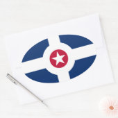 vlag van Indianapolis, Indiana Ovale Sticker (Envelop)