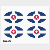 vlag van Indianapolis, Indiana Ovale Sticker (Vel)
